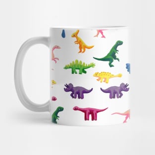 Tiny Colorful Gouache Dinosaurs Pattern Mug